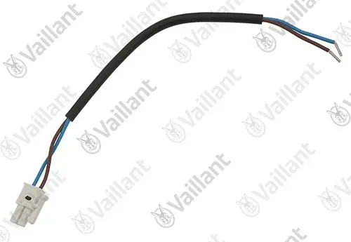 Vaillant Kabelbaum mit Anschlussstecker, bestehend aus mehreren Drähten in unterschiedlichen Farben, verpackt in schwarzer Isolierung.